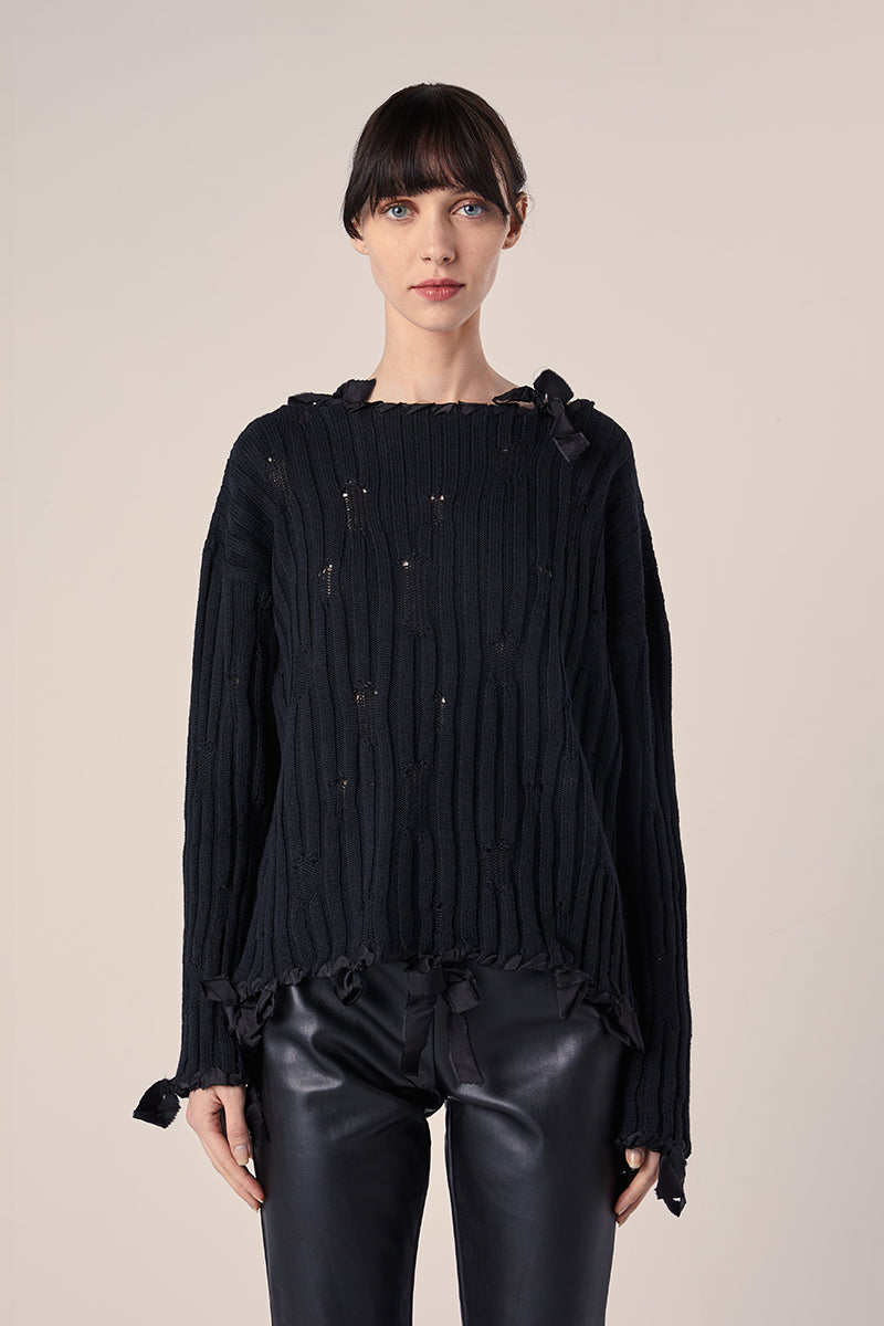 Maison Margiela Black Sweater Maison Margiela Crew-neck Wool