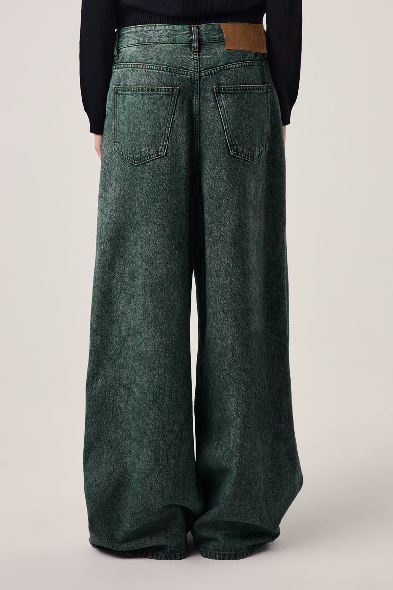 ■MM6 Maison Margiela■ Denim Pants Green Cast S62KB0120S305 MM6 Maison Margiela wide-leg Jeans | Green | FARFETCH