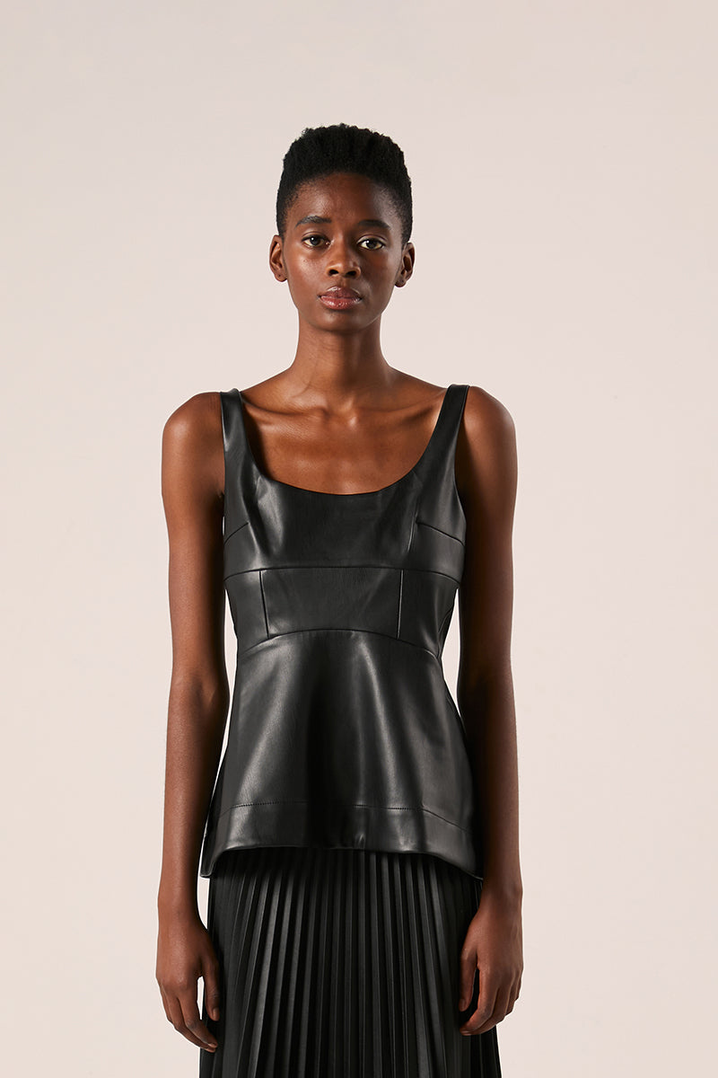 Faux leather bustier top-Black PROENZA SCHOULER WHITE LABEL