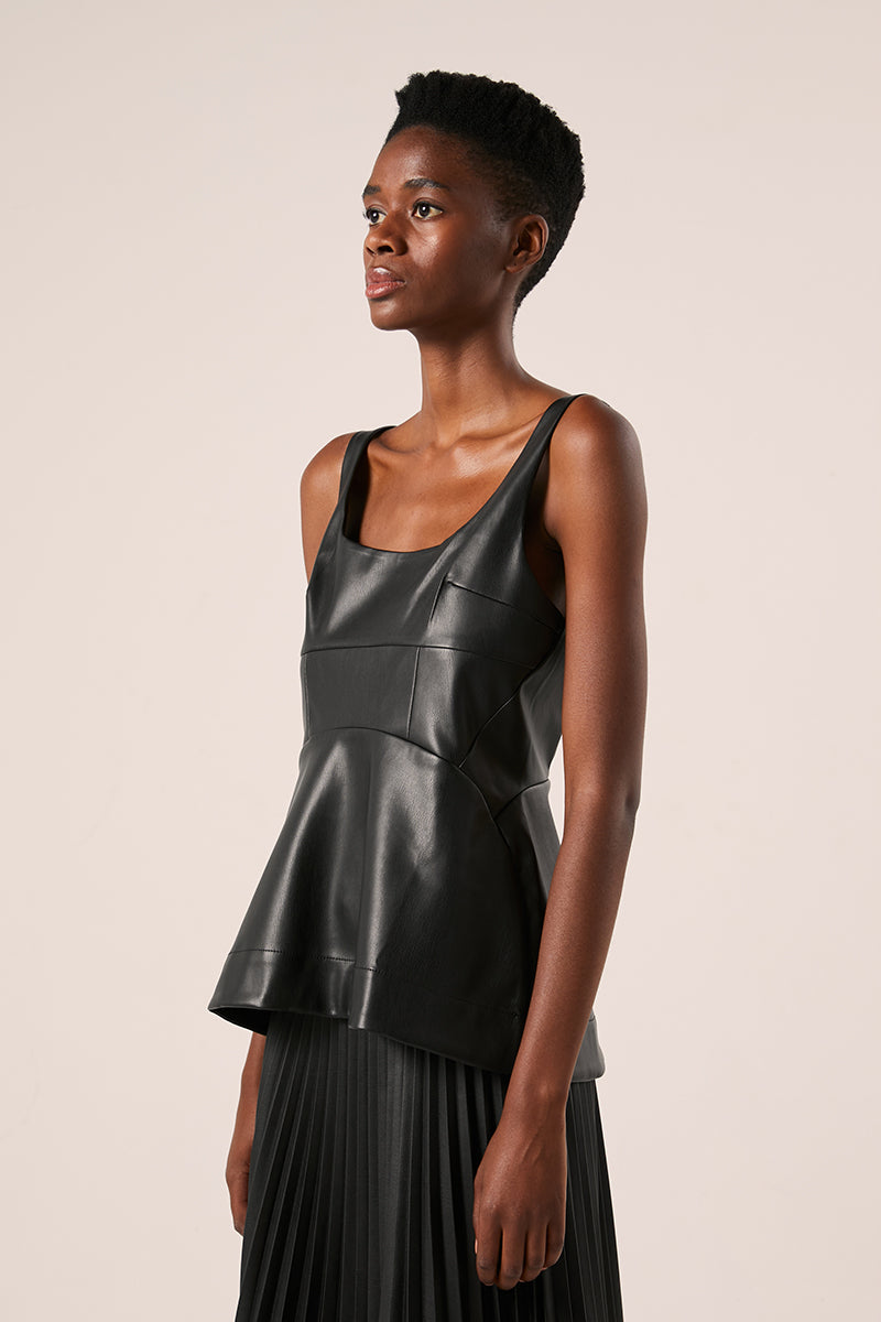 Faux leather bustier top-Black PROENZA SCHOULER WHITE LABEL