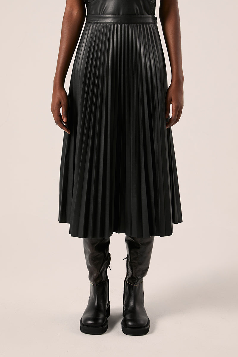 Faux leather pleated skirt-Black PROENZA SCHOULER WHITE LABEL