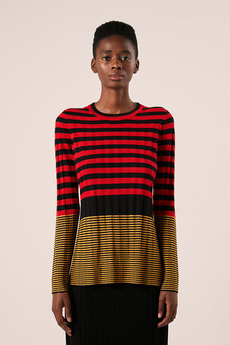 Slinky stripe sweater-Black/Red/Mustard Yellow PROENZA SCHOULER WHITE LABEL