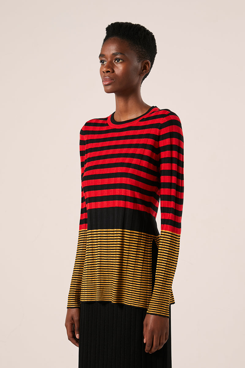 Slinky stripe sweater-Black/Red/Mustard Yellow PROENZA SCHOULER WHITE LABEL