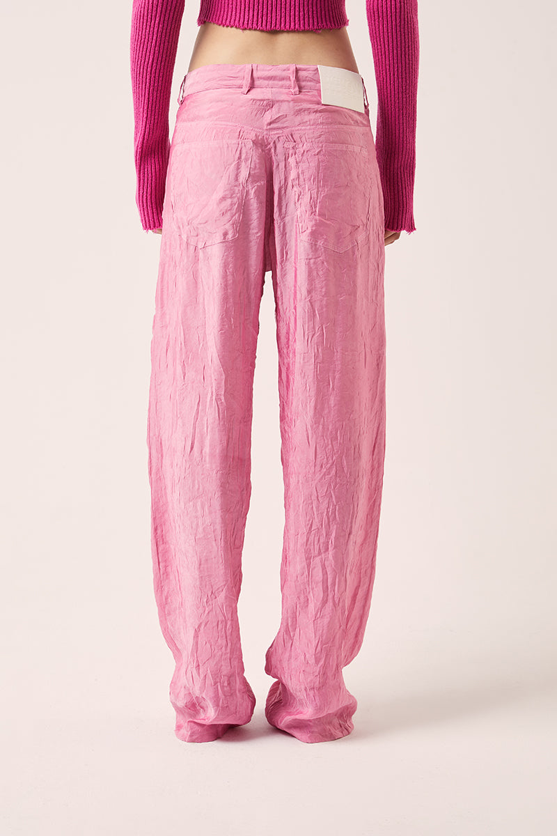 Crinkled trousers-Pink MM6 MAISON MARGIELA
