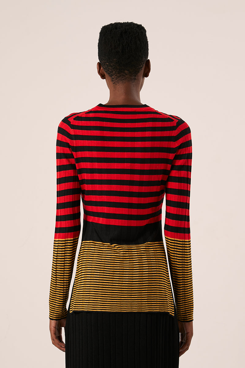 Slinky stripe sweater-Black/Red/Mustard Yellow PROENZA SCHOULER WHITE LABEL