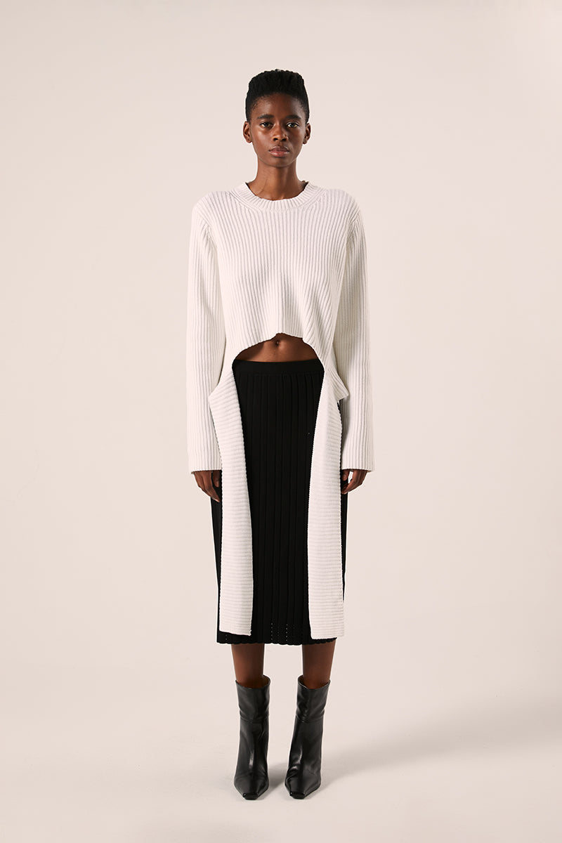 Ribbed wrap sweater-Off White PROENZA SCHOULER WHITE LABEL