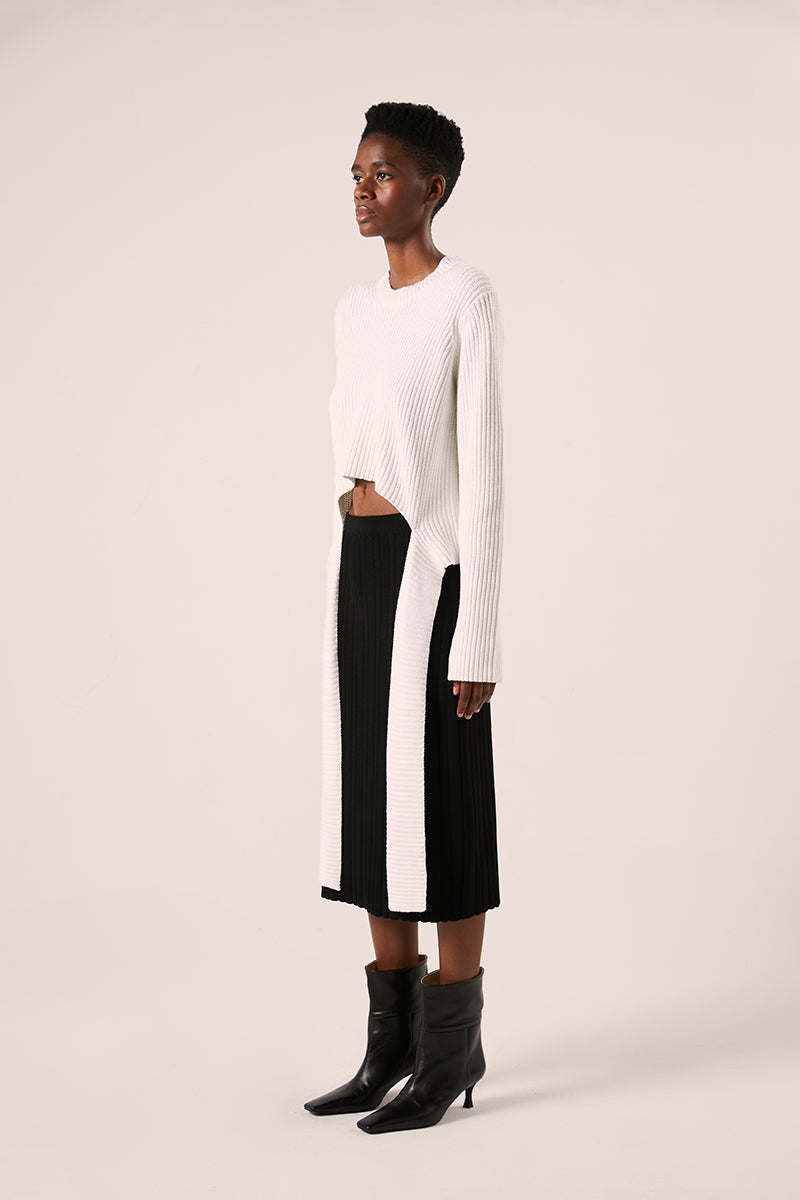 Ribbed wrap sweater-Off White PROENZA SCHOULER WHITE LABEL
