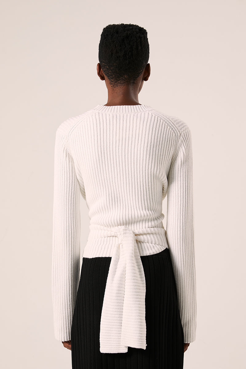 Ribbed wrap sweater-Off White PROENZA SCHOULER WHITE LABEL