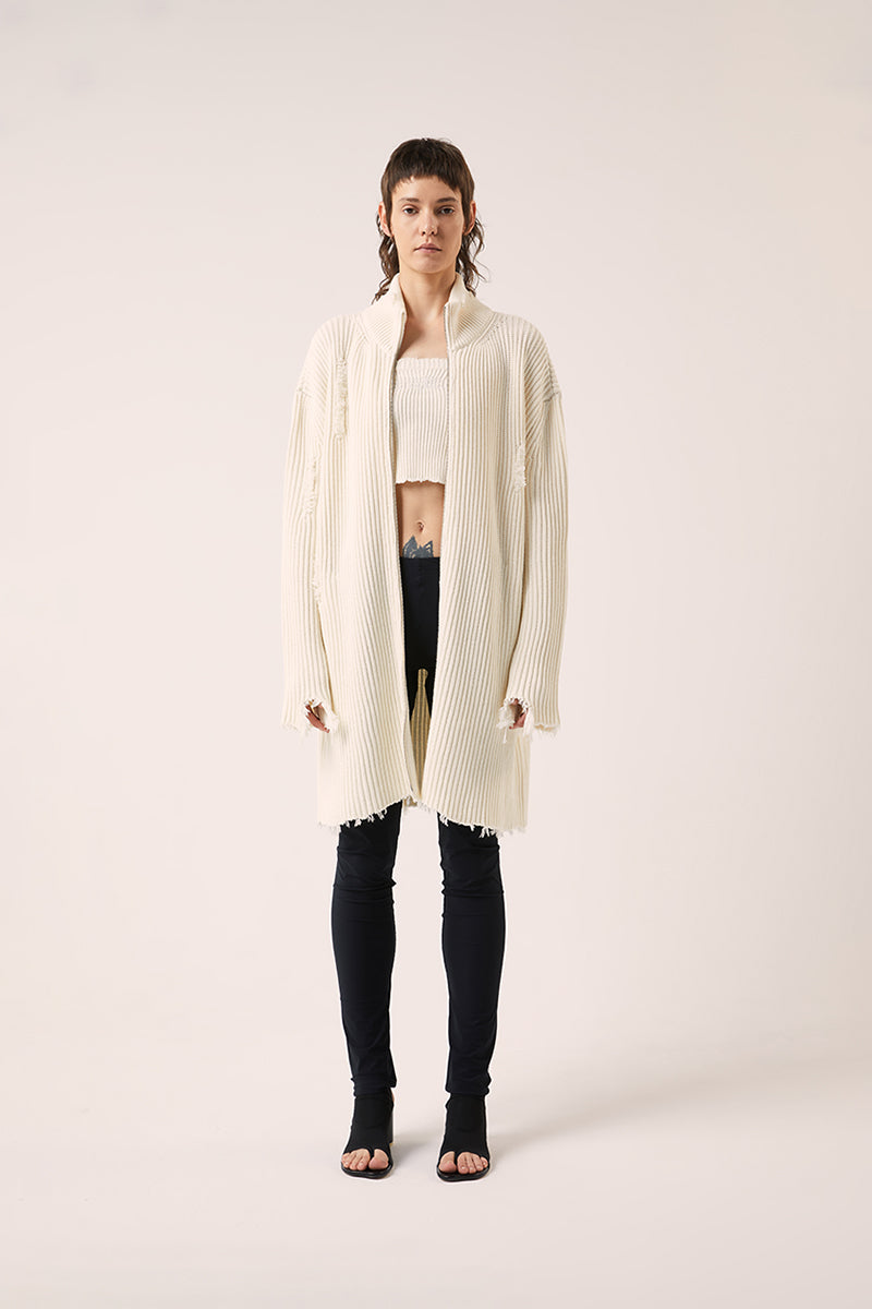 Oversized cardigan-Cream White MM6 MAISON MARGIELA