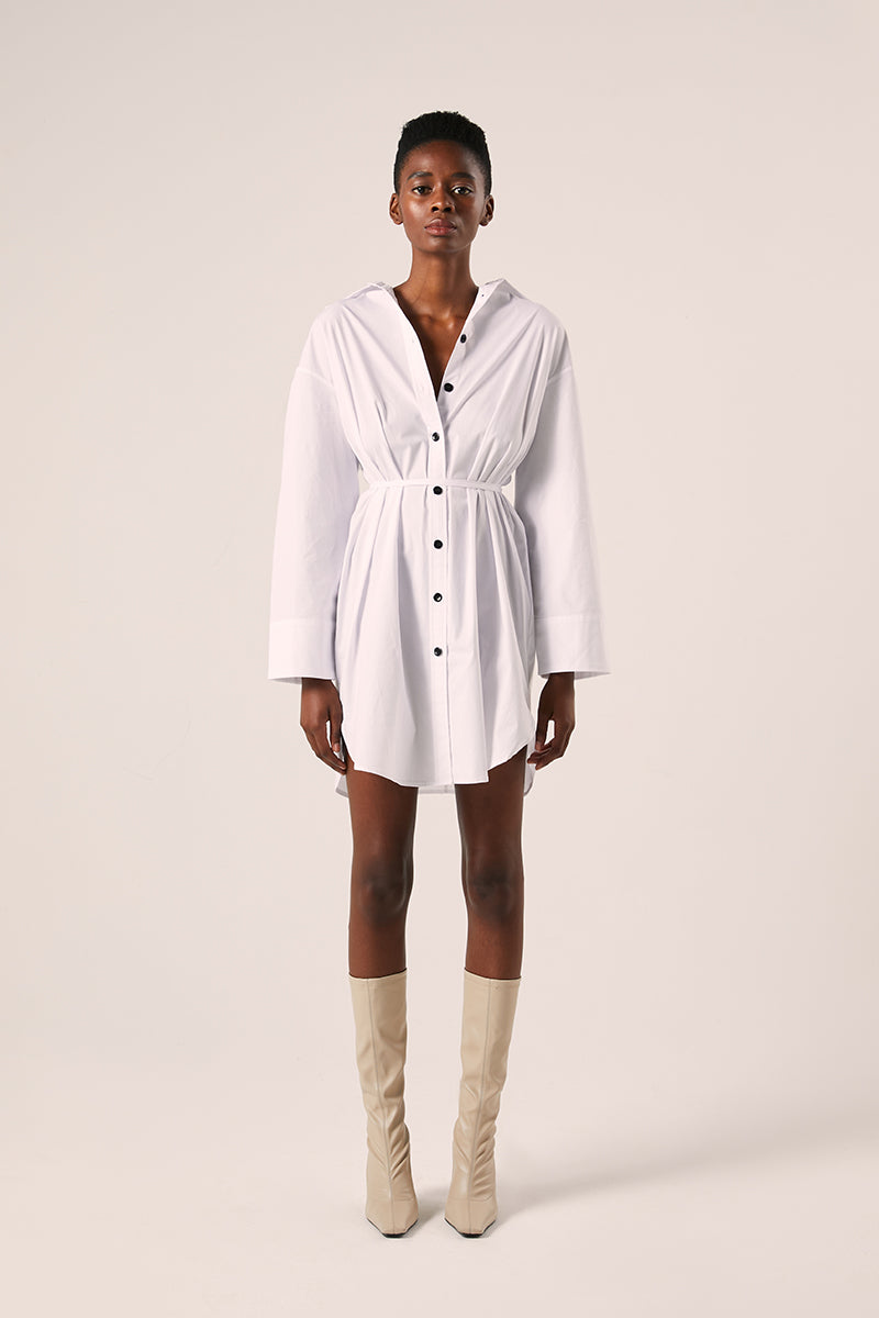Poplin button down shirt dress-Off White PROENZA SCHOULER WHITE LABEL