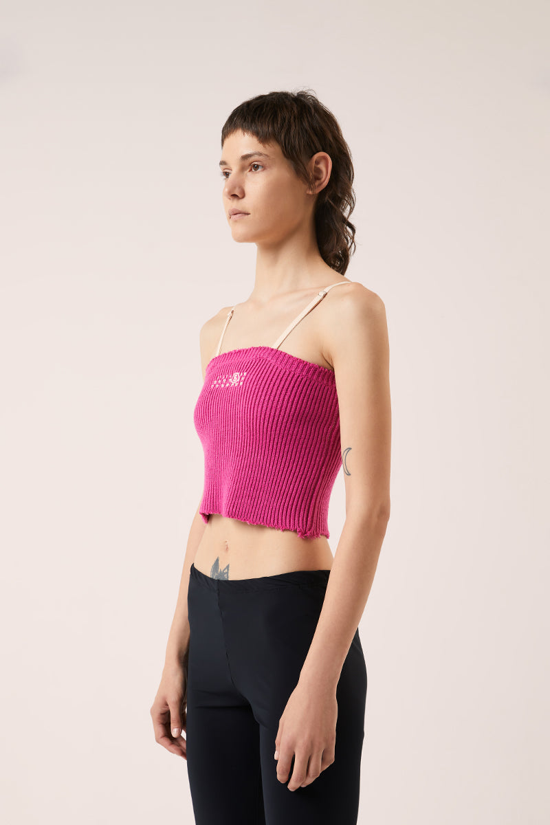 Knit crop top-Pink MM6 MAISON MARGIELA