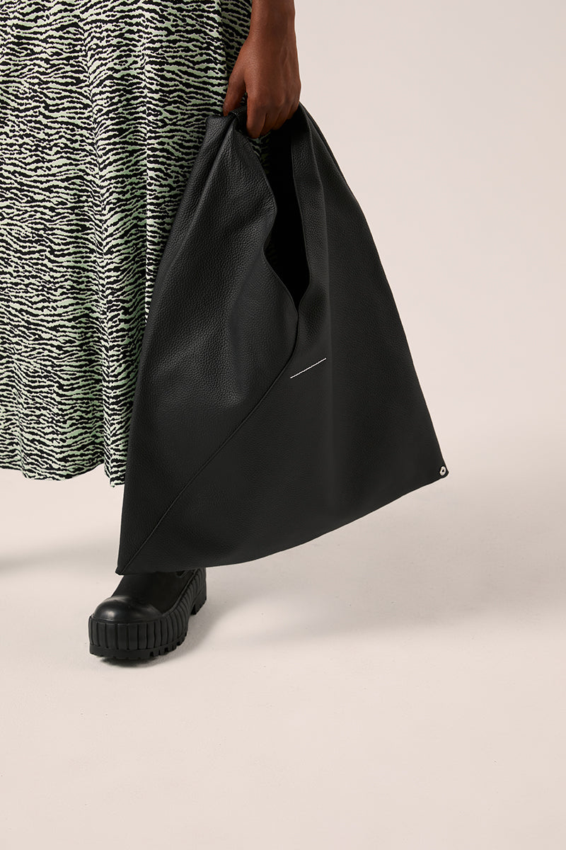 Japanese grainy leather bag-Black MM6 MAISON MARGIELA