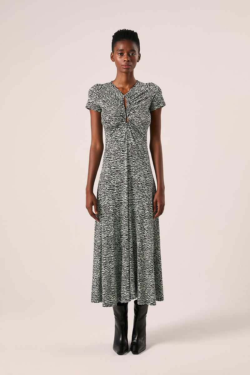 Slinky jersey keyhole dress-Black/Light Green PROENZA SCHOULER WHITE LABEL