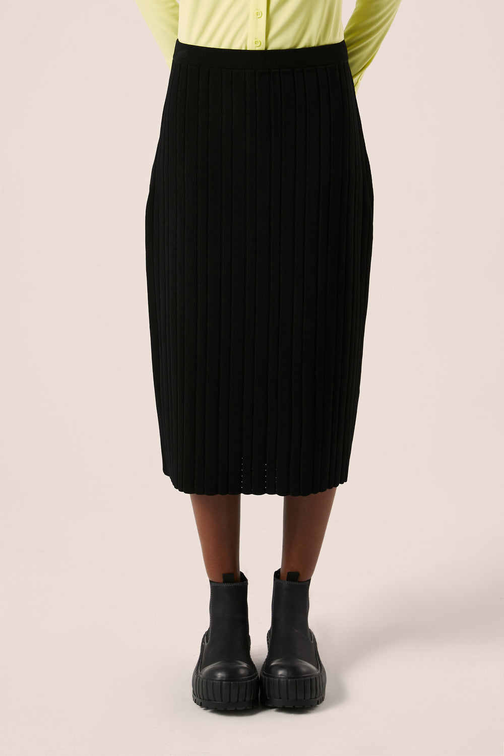 Pointelle rib knit skirt-Black PROENZA SCHOULER WHITE LABEL