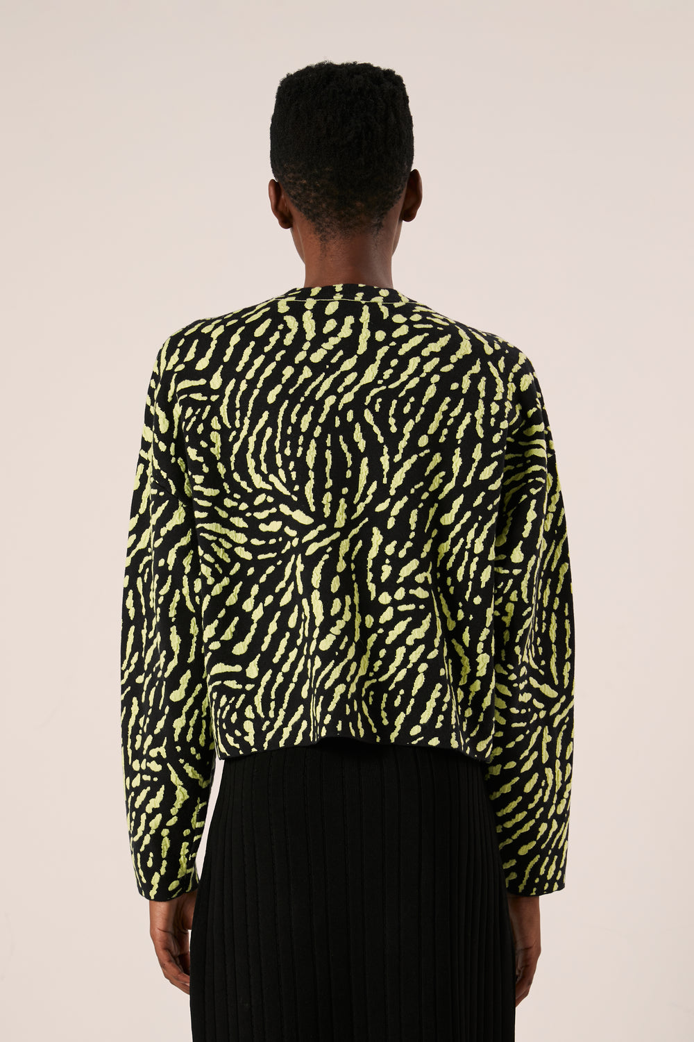 Animal jacquard sweater-Black/Lime Green PROENZA SCHOULER WHITE LABEL