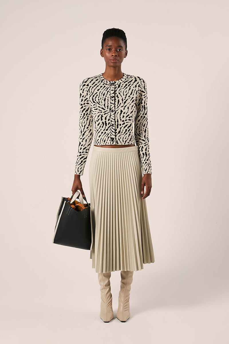 Animal jacquard cardigan-Black/Beige PROENZA SCHOULER WHITE LABEL
