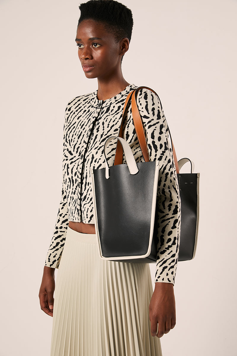 Large mercer leather tote-Black/White/Brown PROENZA SCHOULER WHITE LABEL