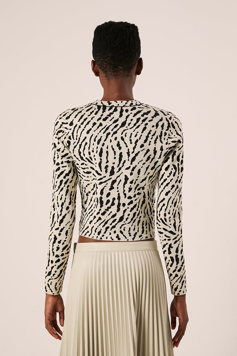 Animal jacquard cardigan-Black/Beige PROENZA SCHOULER WHITE LABEL