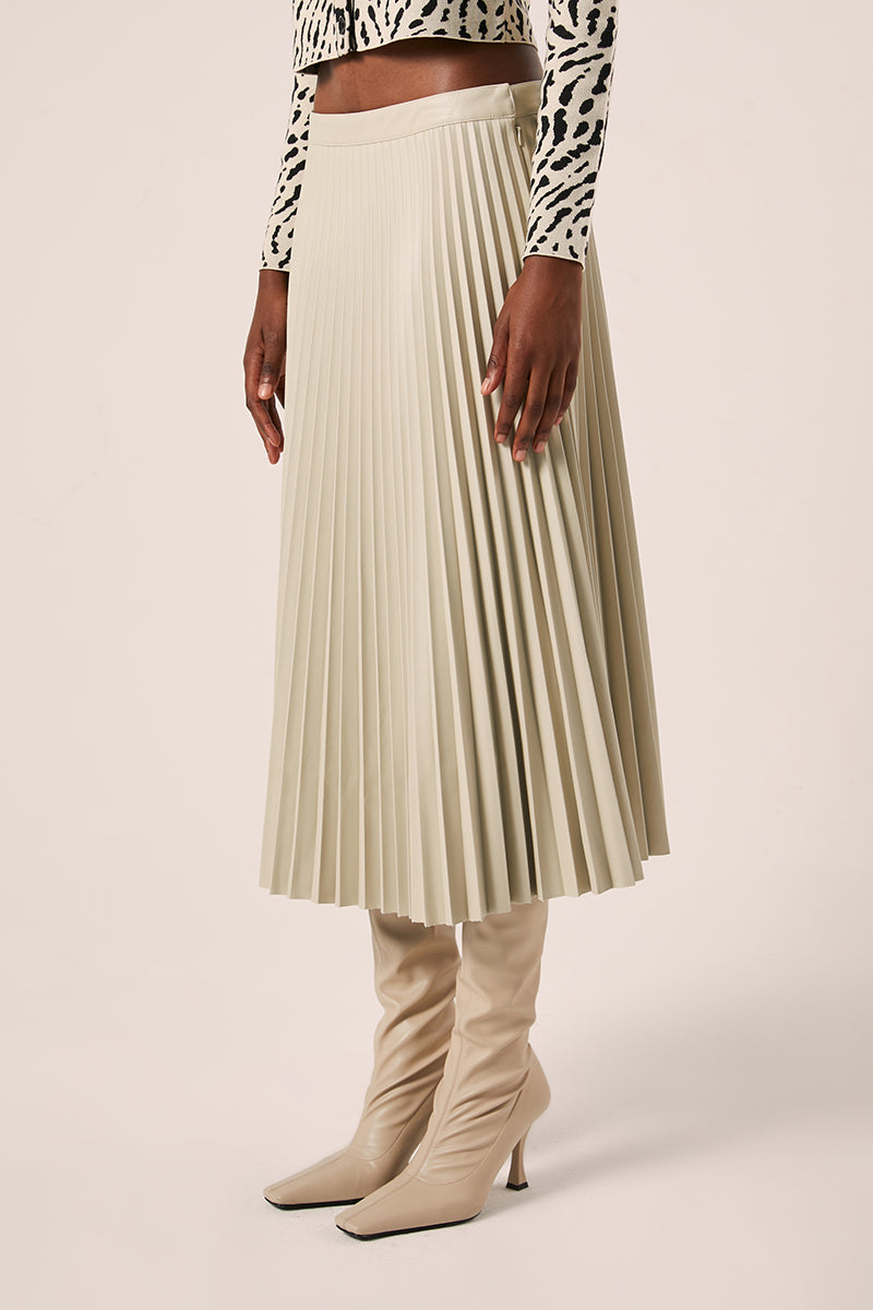 Faux leather pleated skirt-Ecru PROENZA SCHOULER WHITE LABEL