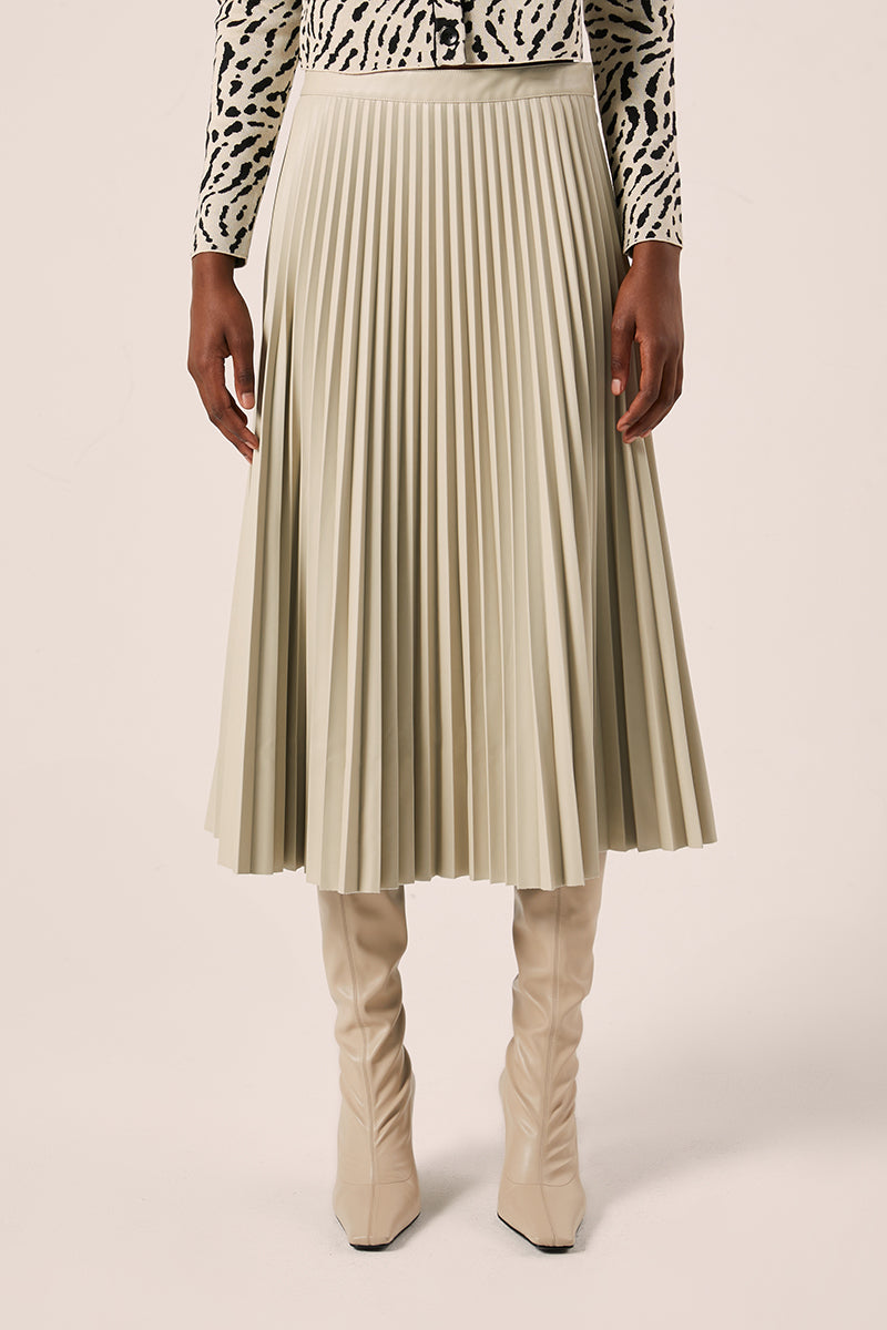 Faux leather pleated skirt-Ecru PROENZA SCHOULER WHITE LABEL