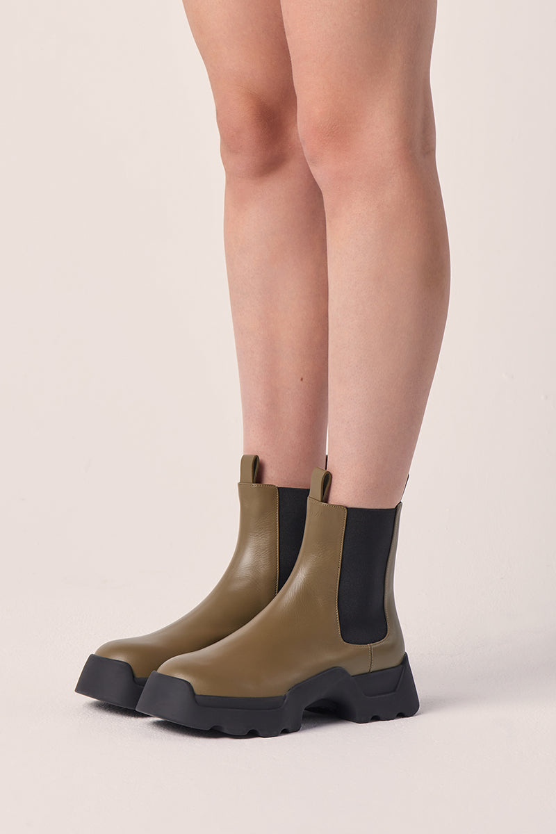 Stomp Leather Chelsea Boots-Khaki PROENZA SCHOULER