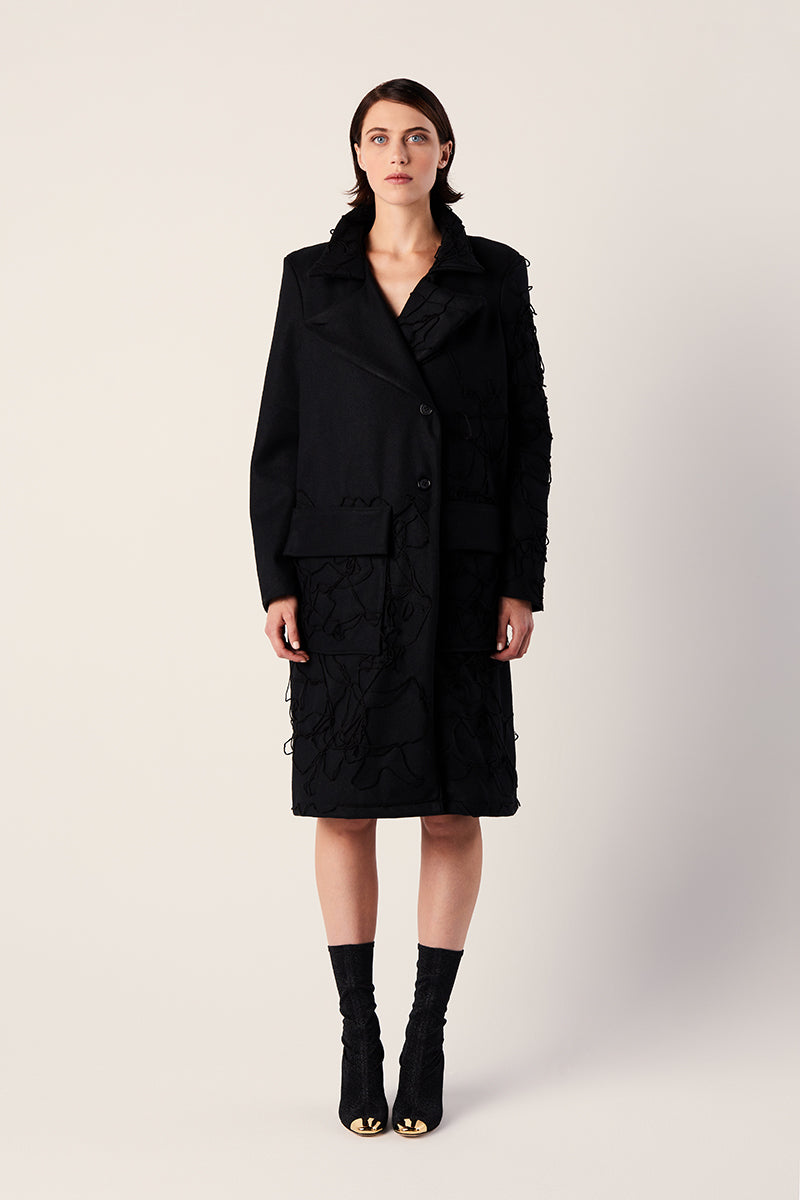 Midi Wool coat- Black 240791
