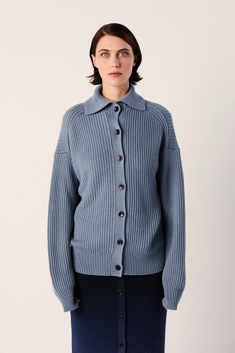 Reversible Cotton Cashmere Sweater-Cerulean PROENZA SCHOULER WHITE LABEL