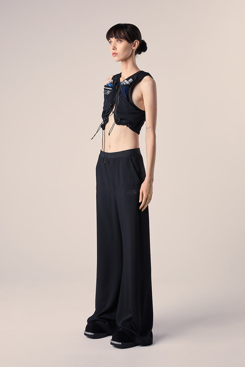 High-waist flared trousers-Black MM6 MAISON MARGIELA
