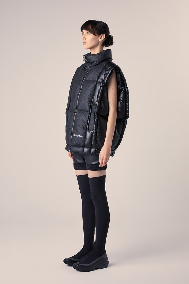 Sleeveless puffer jacket-Black MM6 MAISON MARGIELA X CHENG PENG