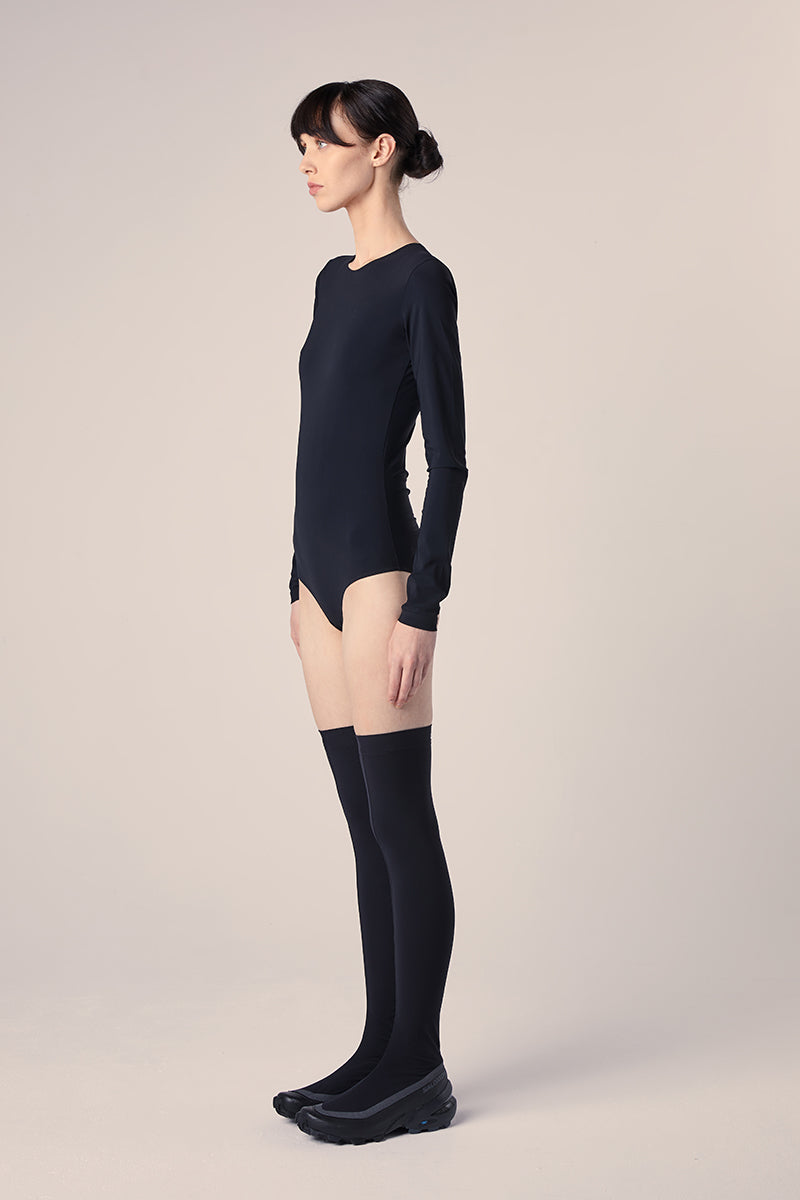 Long-sleeve bodysuit-Black MM6 MAISON MARGIELA