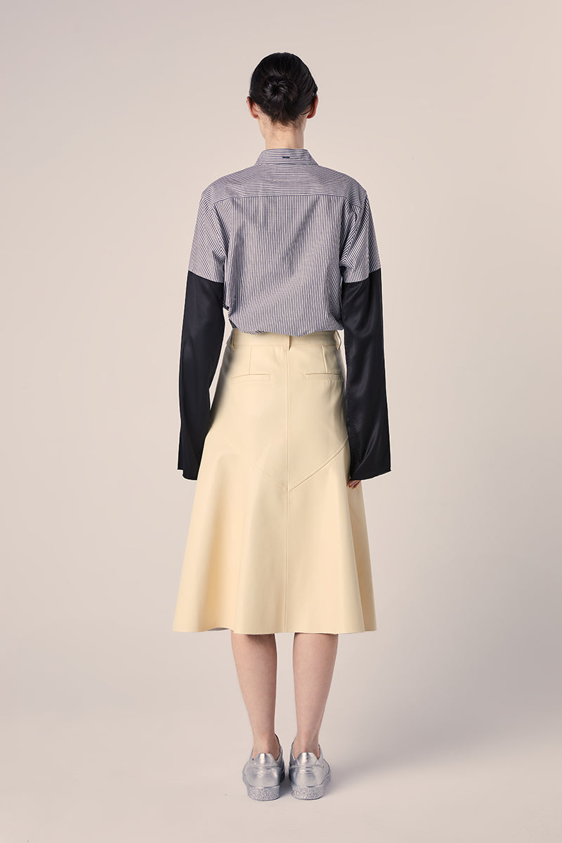 Jesse Skirt in Faux Leather-Pale Yellow PROENZA SCHOULER WHITE LABEL