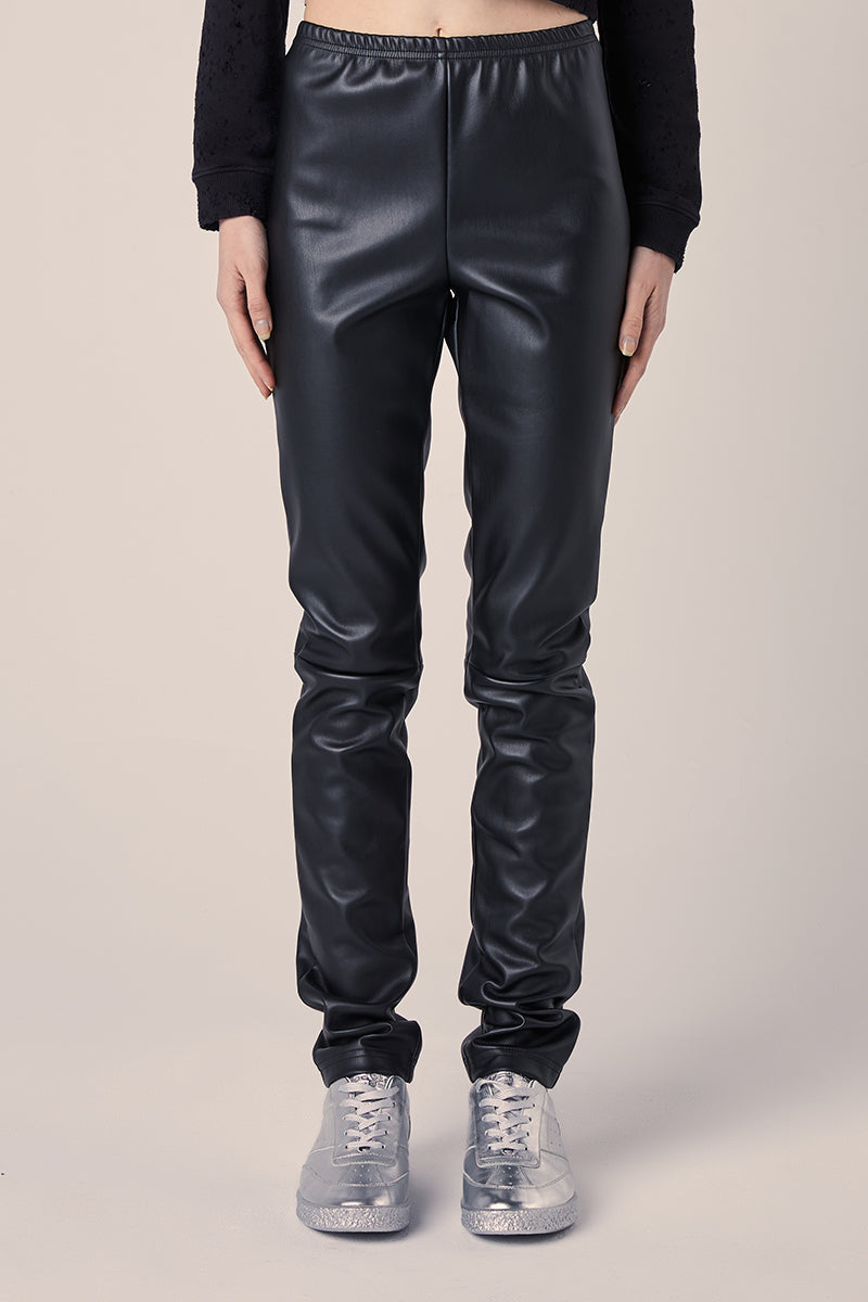 Faux leather leggings-Black MM6 MAISON MARGIELA