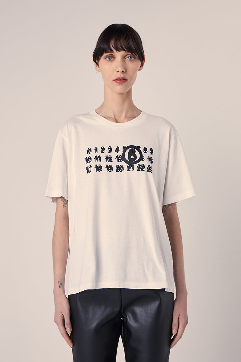 Numeric signature T-shirt-White MM6 MAISON MARGIELA