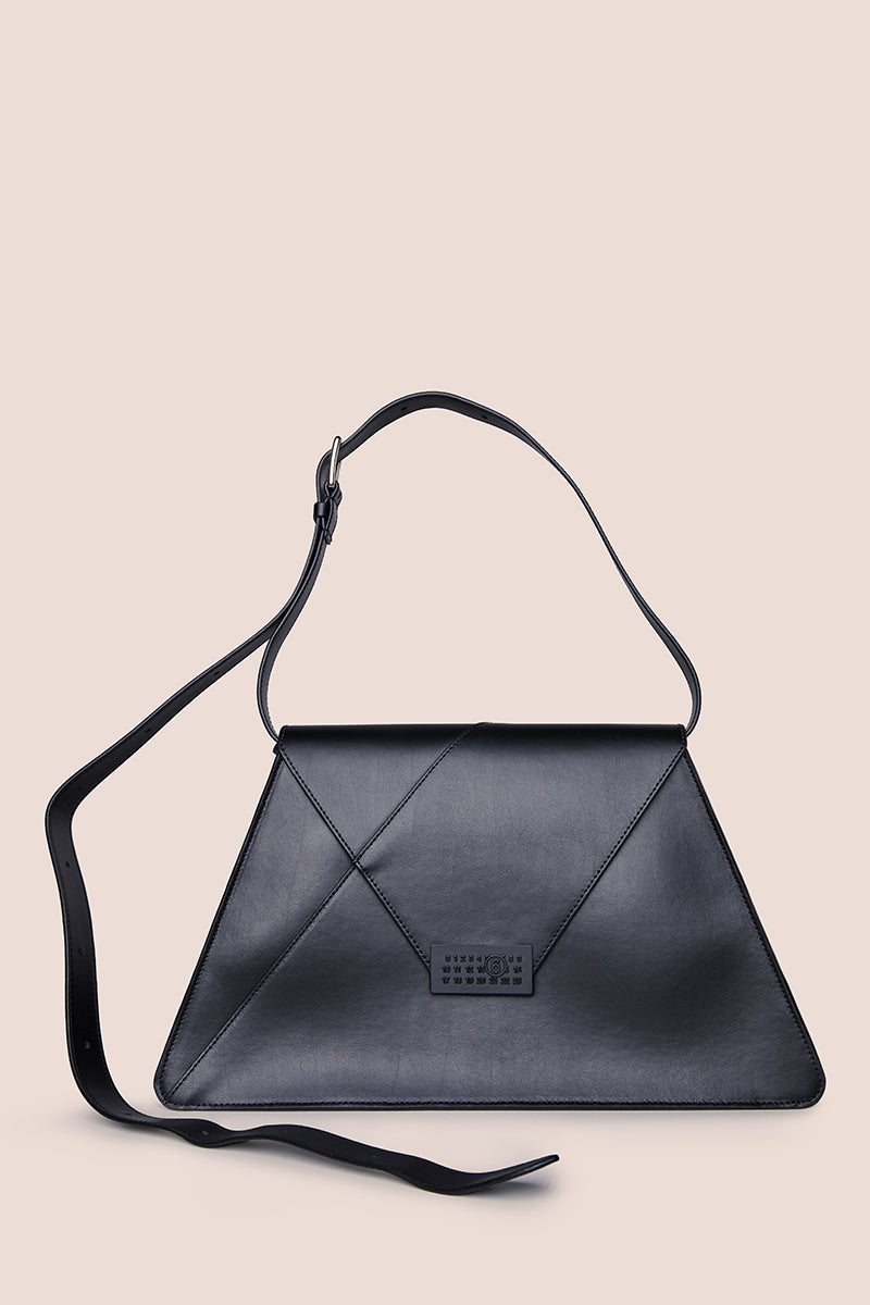 Trapeze leather shoulder bag-Black MM6 MAISON MARGIELA