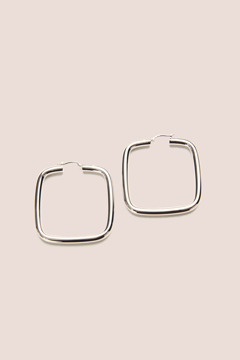 Square shape hoop earrings-Silver MM6 Maison Margiela