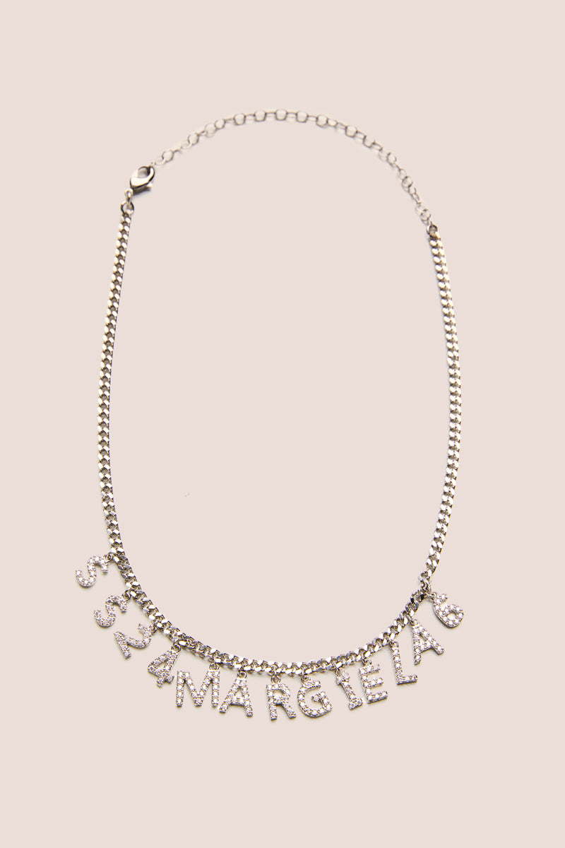 Logo-charm chain-link necklace-MM6 MAISON MARGIELA
