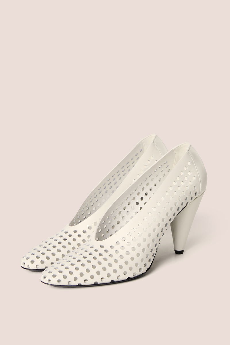Perforated leather pumps-Cream White PROENZA SCHOULER