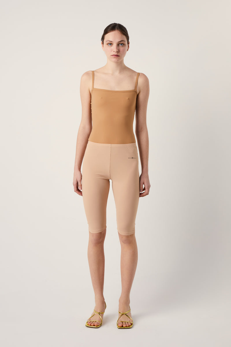 Straight-leg cropped trousers-Beige MM6 MAISON MARGIELA