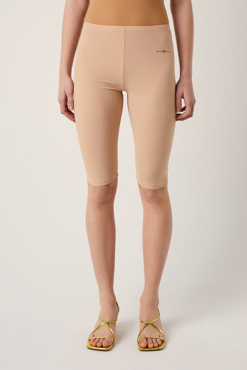 Straight-leg cropped trousers-Beige MM6 MAISON MARGIELA