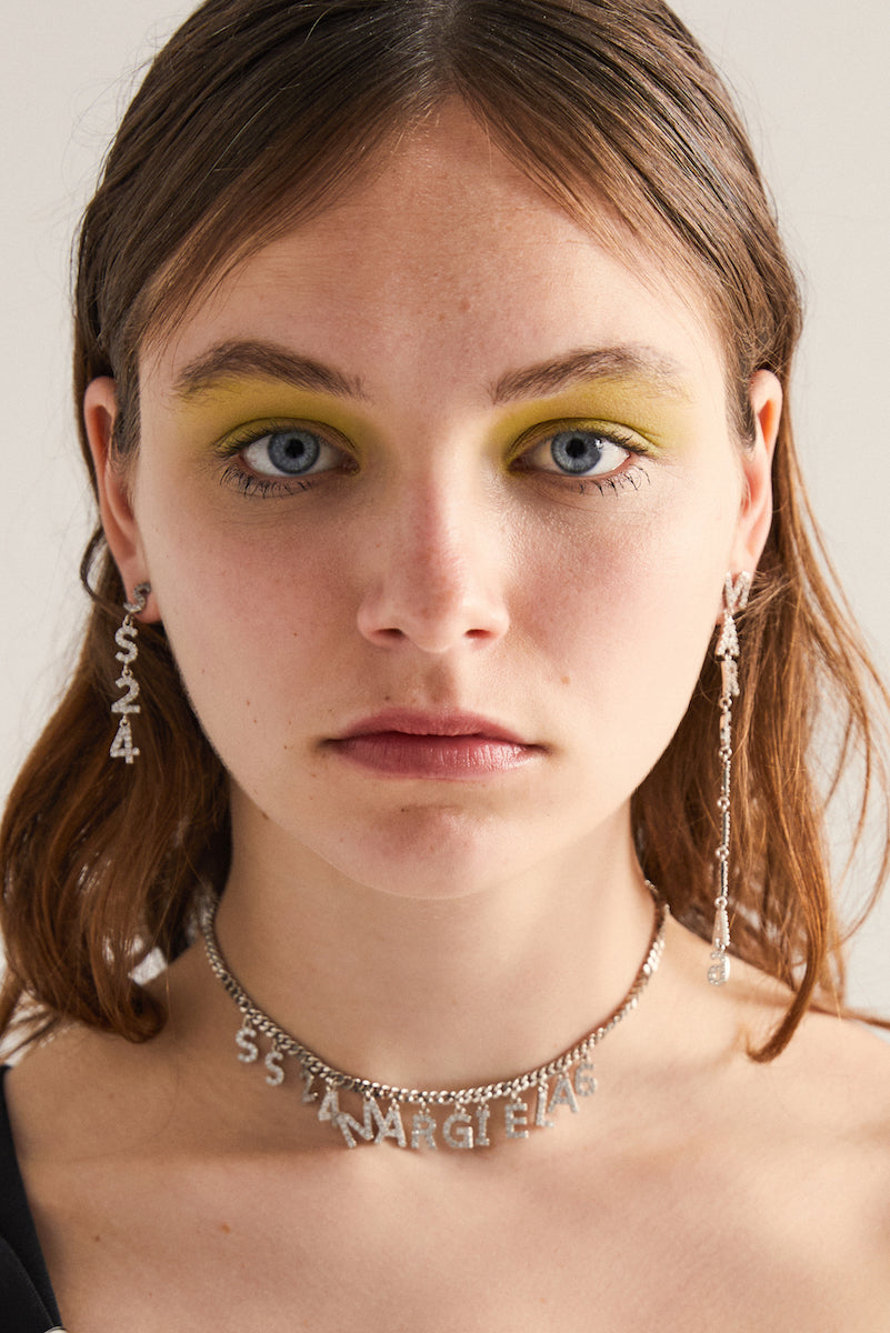 Logo-charm chain-link necklace-MM6 MAISON MARGIELA