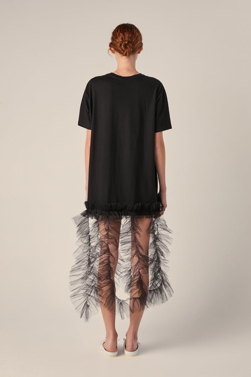 Cotton oversized brand logo t-shirt dress 240791