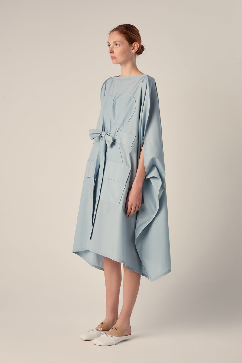 Dress with belt-Baby blue 240791