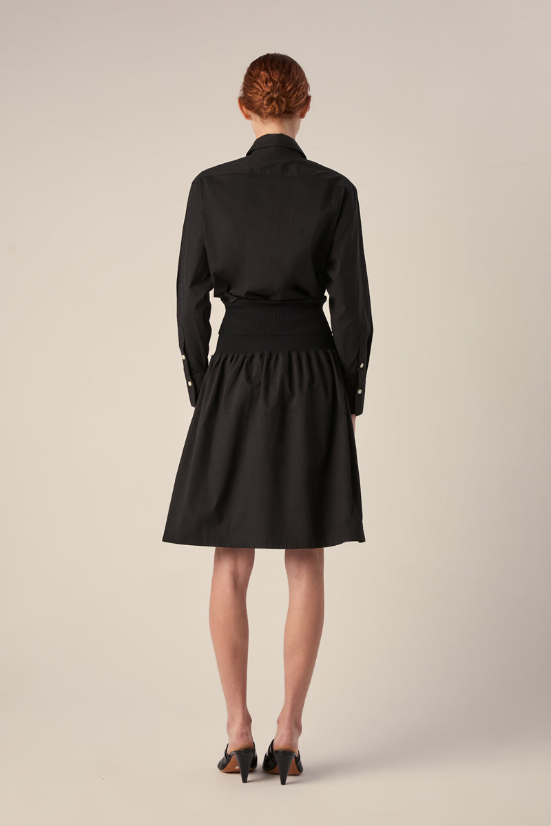 Pleated cotton skirt-Black PROENZA SCHOULER WHITE LABEL