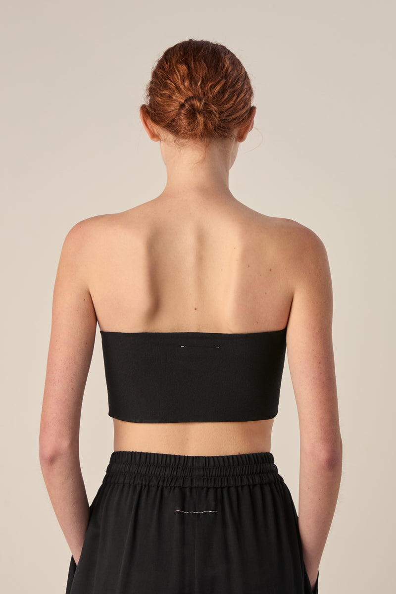 Wrapped sleeves bandeau top-Black MM6 MAISON MARGIELA