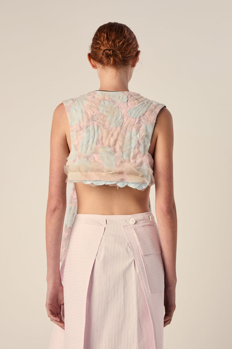 Vest with side straps-Floral 240791