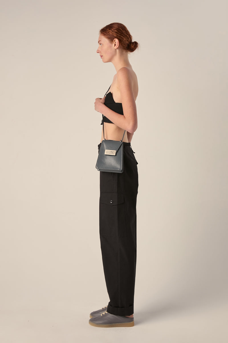 Numeric-plaque crossbody bag-Anthracite gray MM6 MAISON MARGIELA