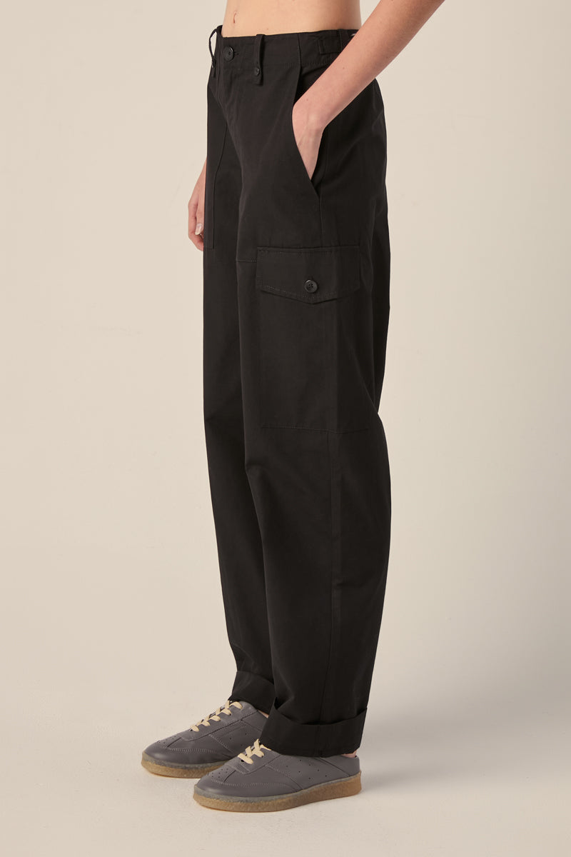 igh rise cotton/linen blend pants-Black PROENZA SCHOULER