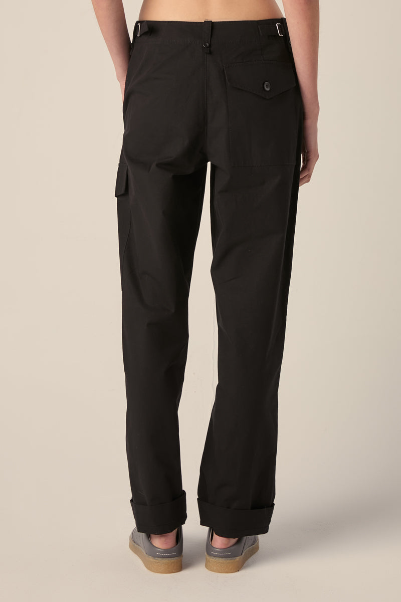 igh rise cotton/linen blend pants-Black PROENZA SCHOULER