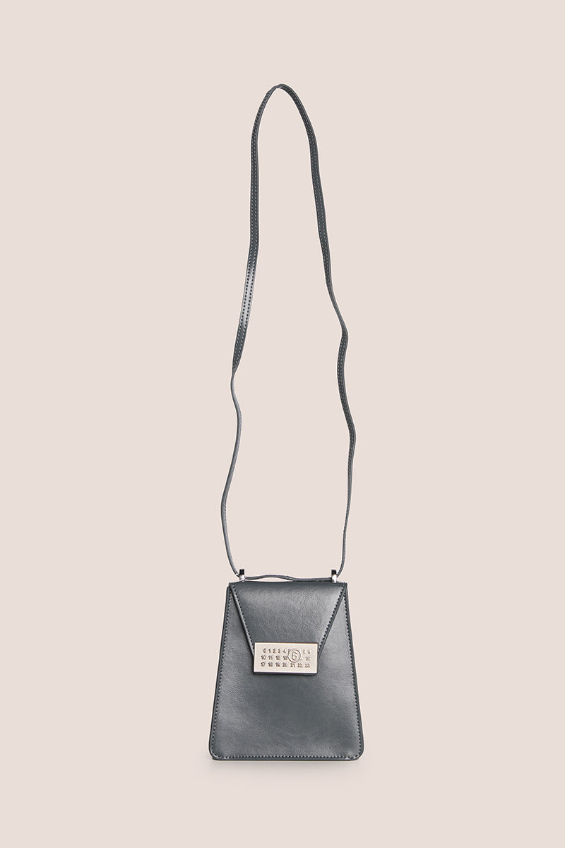 Numeric-plaque crossbody bag-Anthracite gray MM6 MAISON MARGIELA