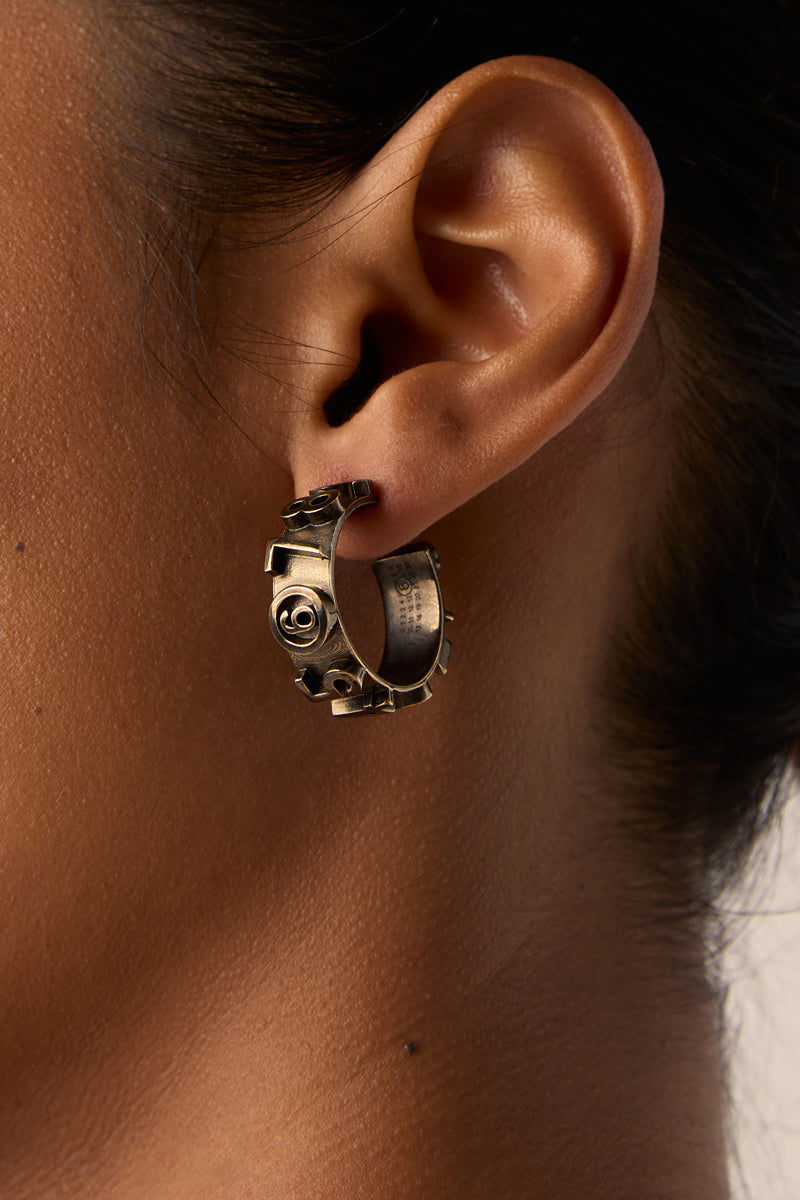 Numeric Hoop earrings/Gold-tone MM6 MAISON MARGIELA